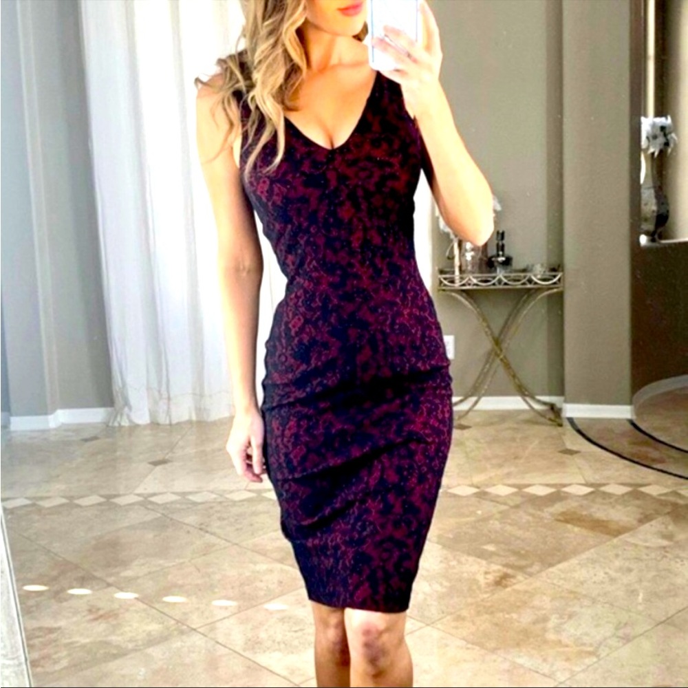 Michael Kors  Red Lace Sheath Dress